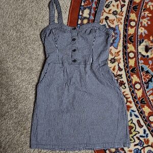 Hollister Black and White Gingham Pattern Mini Dress